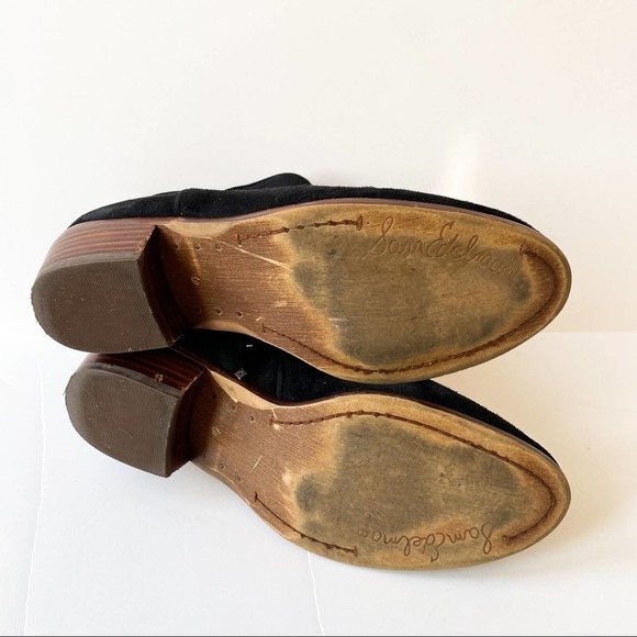 Sam Edelman Black Petty Suede Ankle Booties Size 6 - Picture 11 of 11